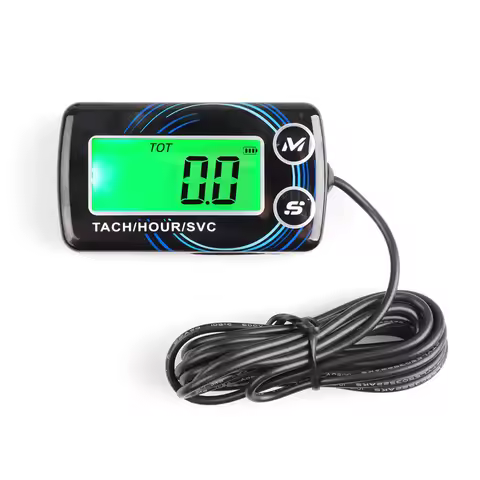 Inductive Tachometer Hour Meters 2 IN 1 Gauge Alert RPM Engine Hour Meter Backlit Resettable Tacho f