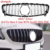 W176 facelift GT Style Silver Front Bumper Grill for Mercedes A Class W176 A180 A200 A220 A250 A45 R