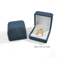 Gray And Blue Velvet Box Ring Double Can Wear Stud Earrings Size 6x6x4.5cm