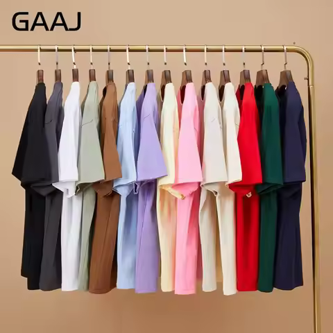 100 Cotton Oversized T Shirt Men,GAAJ Brand Solid Tee,Summer Drop Shoulder Plain Tops,Short Sleeve L