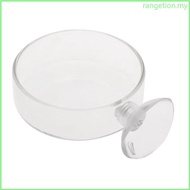 RAN Aquarium Shrimp Feeding Dish with Suction Cup  Transparent Glass Bottom Feeder Food Bowl 2 4x0 7 Inch Round Tray