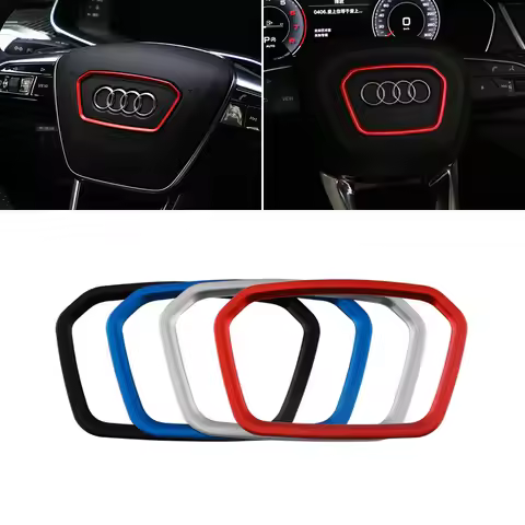 For Audi Q3 F3 Q5 SQ5 Q7 4M Q8 e-tron GT A3 8Y A4 8W A6 C8 A7 A8 Car Steering Wheel Badge Decoration