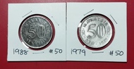 2 pcs 50sen 1988 &amp; 1979