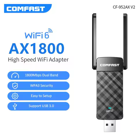 COMFAST 1800Mbps Adaptador Wifi 6 Usb 3.0 Adapter 5Ghz AX1800 Antena Para PC Ethernet Dongle AX900 C
