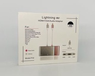 Lightning 轉 HDMI + VGA + 3.5mm Audio Hub 三合一高品質數位影音轉接器 iPhone / iPad Lightning to HDMI + VGA + 3.5mm Hub 蘋果 iPhone / iPAD