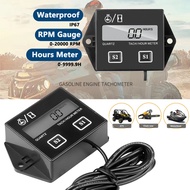 Digital Engine Tach Hour Meter Gauge Waterproof RPM Counter Motor