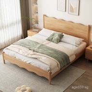 Solid wood bed1.8White Nordic Style Double Bed for Master Bedroom1.5Wedding Bed B&B Apartment Wooden