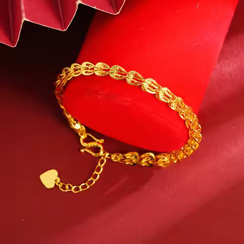 Luxury 24K 9999 Pure Gold real gold Women's Phoenix Tail Bracelet