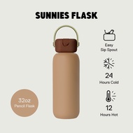 Sunnies Flask 32oz Robo Flask in Pencil (Insulated Sip Straw Water Tumbler for Hot and Cold)