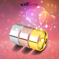 BLACKFUNNY 1Pc 10mm Silver/Gold/Rose Gold Band Stainless Steel Women Men's Engagement Wedding Ring G