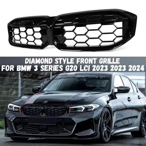 Front Kidney Grille Diamond Style Car Front Bumper Grill For BMW 3 Series G20 G21 LCI 2023 2024 2025