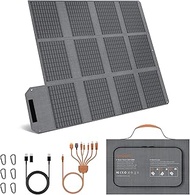 120 W Portable Solar Panel, 19 V Foldable Solar Charger with USB C, USB A and DC Outputs, IP65 Water
