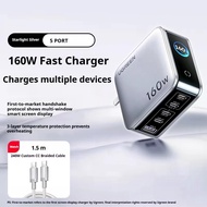 UGREEN 160W GaN Charger Multiple Ports 4C1A with Monitor Display Fast Charger for Laptops Tablets Ip