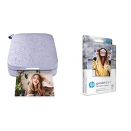 HP Sprocket Portable 2x3" Instant Photo Printer (Lilac) with HP Sprocket 2x3" Premium Zink Sticky Ba