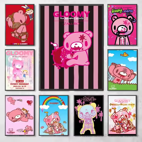 Cartoon G-Gloomy Bear Poster Home Living Room Bedroom Bar Cafe Art Decor