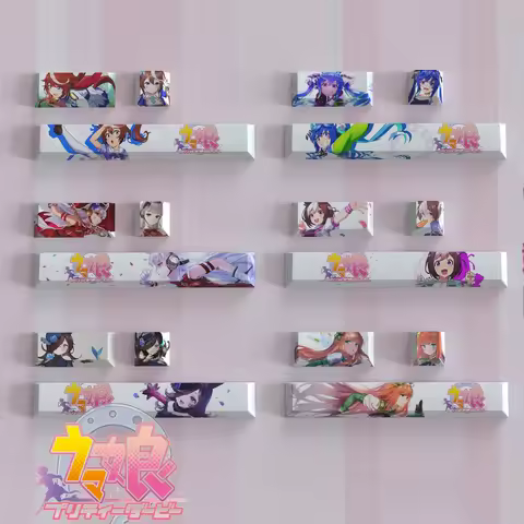 3 Keys/set Pretty Derby Keycaps 6.25U Space Bar ESC 2.25U Enter Keycaps PBT Dye Subbed Anime Gaming 