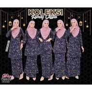 Baju Kurung Cotton (Blue Black)