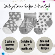 ✜Baby Socks Girl Boy 3 Pair Set [Random Design] 6 - 12 Months Cute Baby Socks Gift Set  Newborn Stokin Murah Bayi