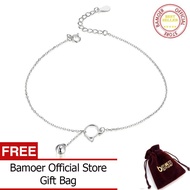 BAMOER เท้าเครื่องประดับ Anklet กระดิ่งเรียบง่ายและสร้อยข้อมือสำหรับข้อเท้าจริง925เงินสเตอร์ลิง Ankl