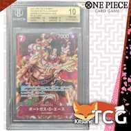 One Piece Ace OP02 013 SR Parallel Beckett 10 Graded Slab Trading Card Game Collectible