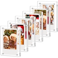 TEMU 6/12 Pack Acrylic Polaroid Magnetic Frames For Refrigerator, Clear Picture Frames For Mini Inst