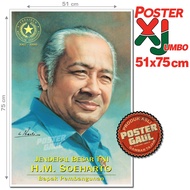 Poster XJumbo PRESIDEN SOEHARTO #XJFJP478 - ukuran 51 x 75 cm