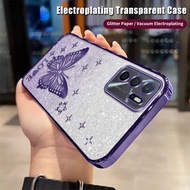 2 in 1 Glitter Rhinestone Phone Case For OPPO A16/A16s Case with Screen Protector Shockproof Casing 