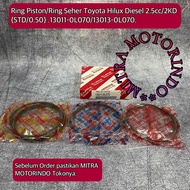 Ring Piston/Ring Seher Toyota Hilux Diesel 2.5cc/2KD STD/0.50 13011-0L070/13013-0L070