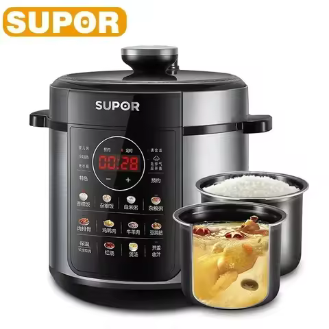SUPOR Electric Pressure Cooker 5L Two Tanks High Quality Electric Rice Cooker Graphic Display Multif