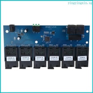 YIN 100M Fiber Optics Media Converters PCBA Board 2 RJ45 to 6SC 3A+3B Port 1310nm 1550nm 20KM Ethern