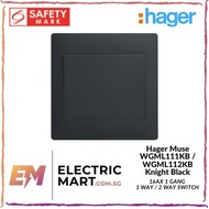 Hager Muse WGML111KB / WGML112KB 16AX 1 Gang 1 Way / 2 Way Switch(Suitable for BTO switch)