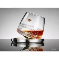 YQ25 Martell Whiskey Shot Glass Rotating Cup Shake Cup Crystal Tumbler Wine Glass Creative Gyro Wine Glass Wholesale