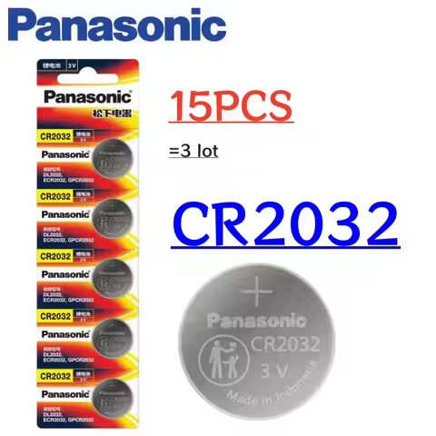 15PCS Original PANASONIC CR2032 CR 2032 3V Lithium Battery For Watch Calculator Clock Remote Control