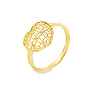 Top Cash Jewellery 916 Gold Ancient Coin Heart Ring