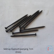 sekrup gisyum panjang 7cm isi100pcs sekrup gypsyum 8x3 panjang 7cm sekrup gypsum hitam luancip panja