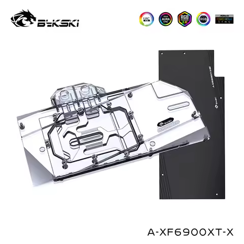 Bykski Watercooler For XFX RX6900/6800XT ,12V ,5V Edition ,Full Cover Copper Water Block, A-XF6900XT