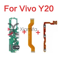 Motherboard Flex Cable VIVO Y20 Y20S Y20i Power Volume Flex Button Switch USB Charging Port Board