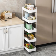 S/🌹Kitchen Appliances Shelf Kitchen Rack18cmFloor Type Household Spice Jar Small Appliances Refrigerator Gap with Wheels
