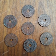 Koin Tembaga Bolong Set 1 cent Nederlandsch Indie 1936 - 1945