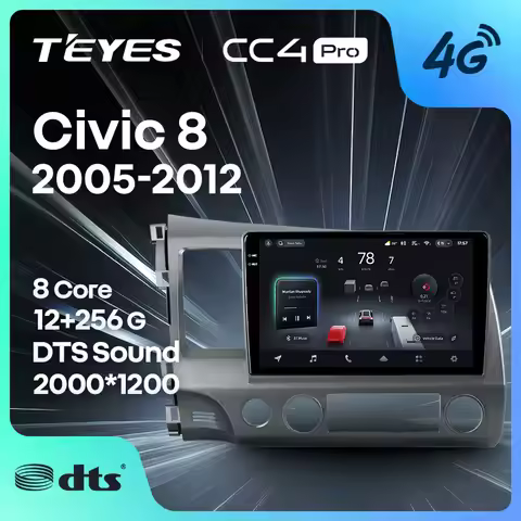 TEYES CC4 PRO For Honda Civic 8 FK FN FD 2005 - 2012 CarPlay Android Auto 2DIN Autoradio Car play Ra