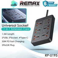 Remax RP-U195 11-in-1 Extension Power Socket Power Strip Wall Extension Plug Extension Socket 1.5M U