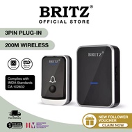 BRITZ Wireless Doorbell Door Bell SET [Plug-In] / FREE Adhesive Tape