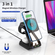 Hot Sell 15W Fast Wireless Phone Charging Stand 3 In 1 Magnetic Wireless Chargers For Phone 17 For E