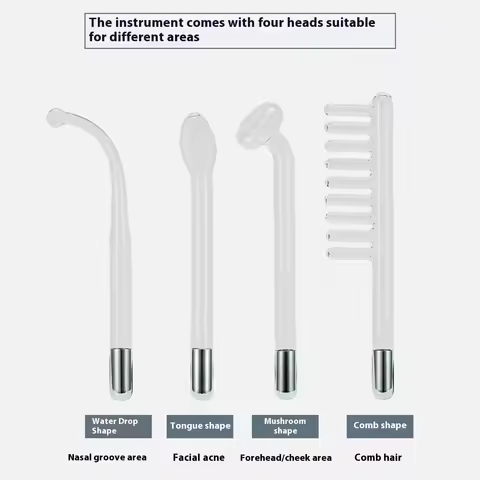 High Frequency Face Wand with 4 Tubes Portable High Frequency Facial Machine for Skin Tightening Wri
