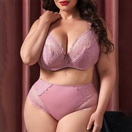 Spring 34-44E Cup Large Size Bra Set Feel Lace Briefs Underwear