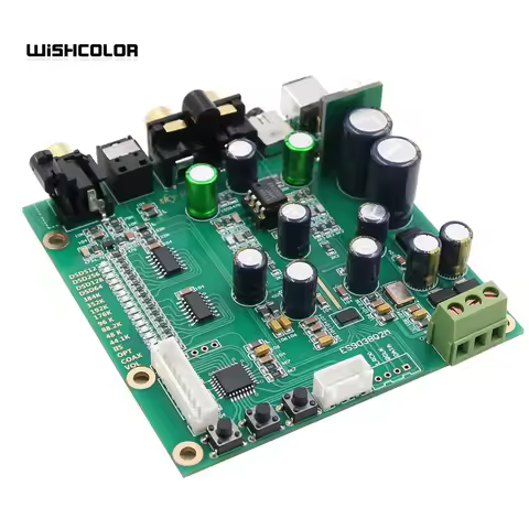 Wishcolor ES9038Q2M DAC Board Decoder Board Support For IIS DSD Optic Fiber Coaxial Input 384K DOP12