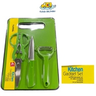 Kitchen Gadget Set 4s  (Knife , Scissor , Peeler , Cutting Board)