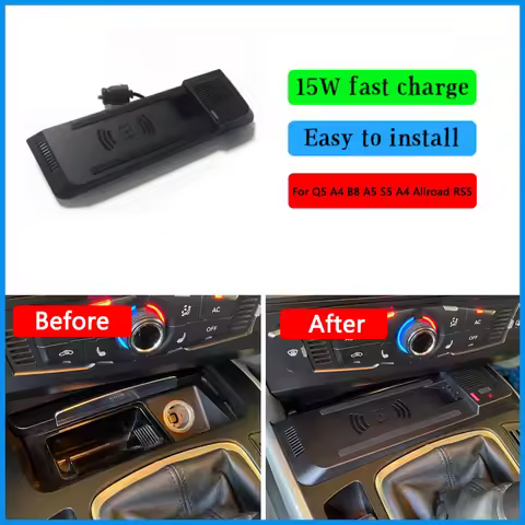 15W car wireless charging for audi A4 B8 A5 Q5 S5 RS5 A6 C7 A7 RS6 phone charger fast charge mobile 