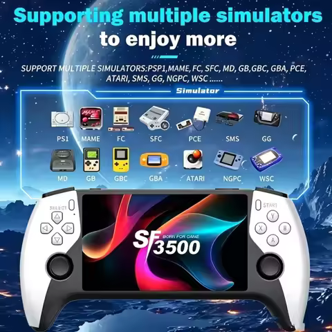 SF3500 5 inch Handheld Game Console for PS1 GBA SNES MAME Retro Emulator FHD Portable Gaming Machine