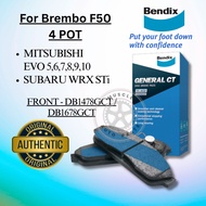 MITSUBISHI EVO 5,6,7,8,9,10 SUBARU WRX STi for Brembo F50 4 Pot Front Brake Pad Original Bendix CT D